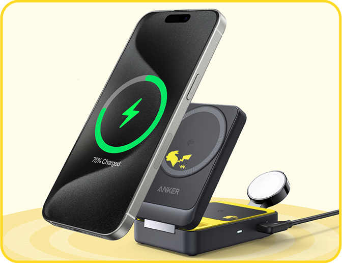 皮卡丘 三合一 MagGo Qi2 15W磁吸無線充電座
